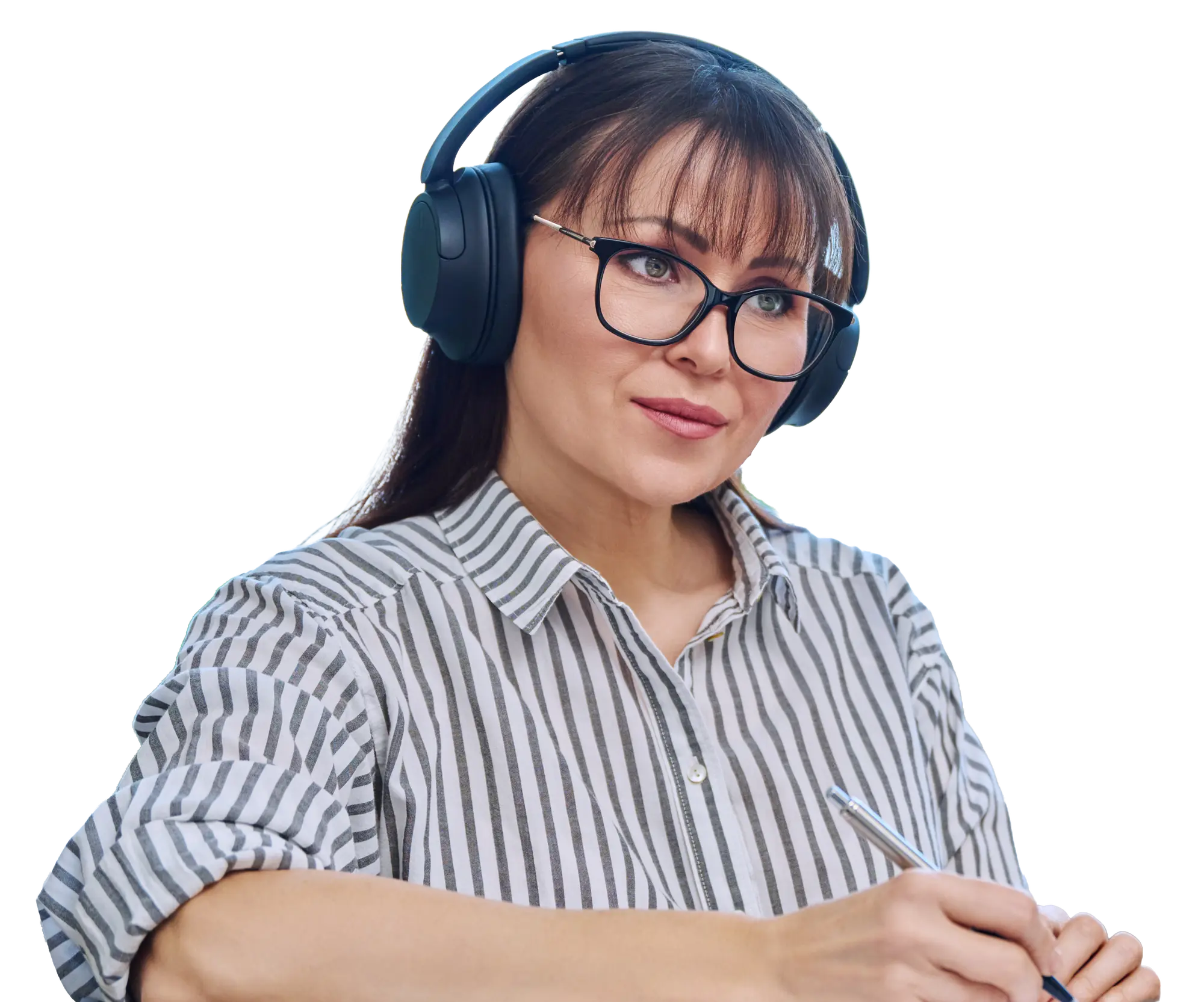 middle aged woman in headphones working at compute 2026 01 06 09 49 58 utc